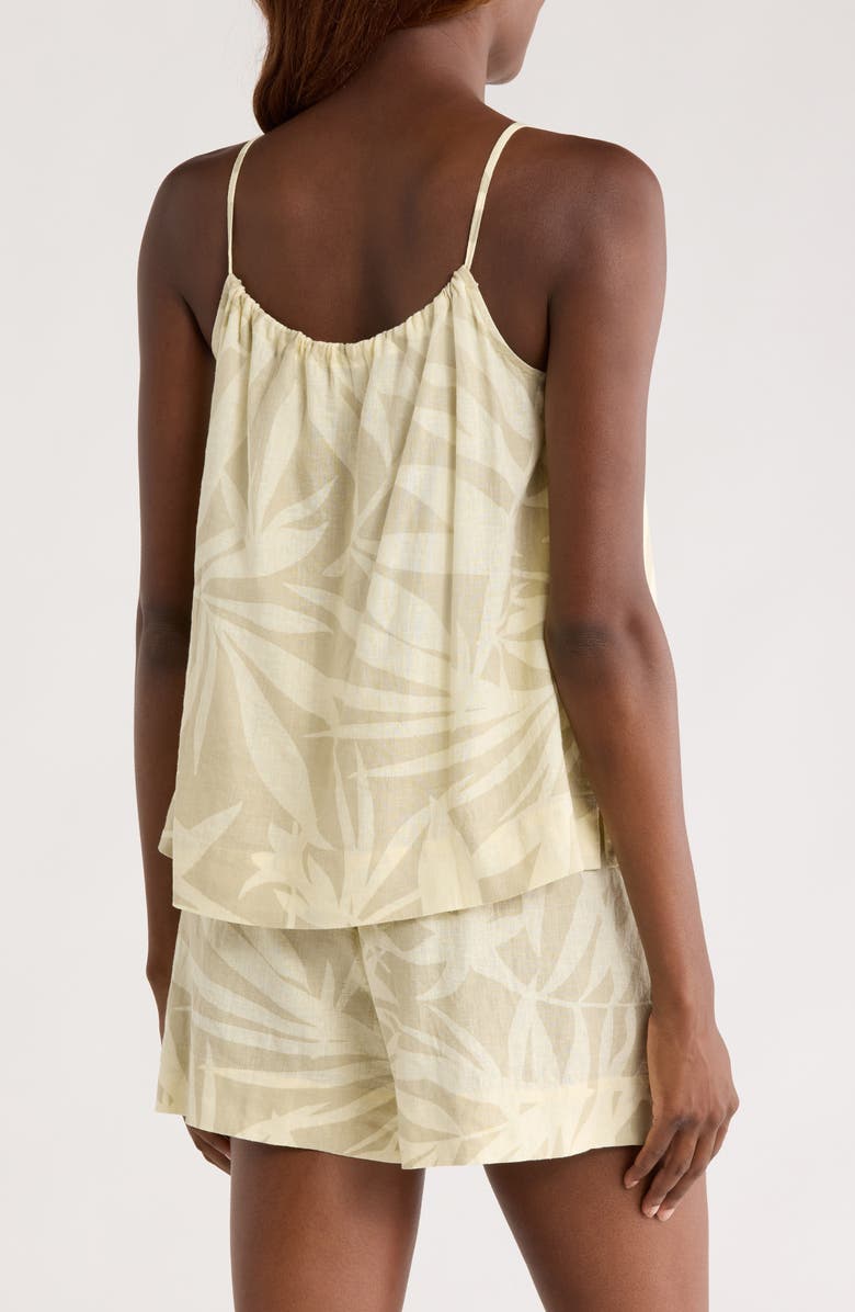 Nordstrom Vacation Linen Blend Short Pajamas, Alternate, color, Green Tropical Vine