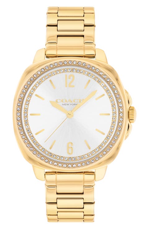 Kitt Crystal Bezel Bracelet Watch, 34mm