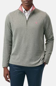 Brooks Brothers Heathered Piqué Half Zip Pullover