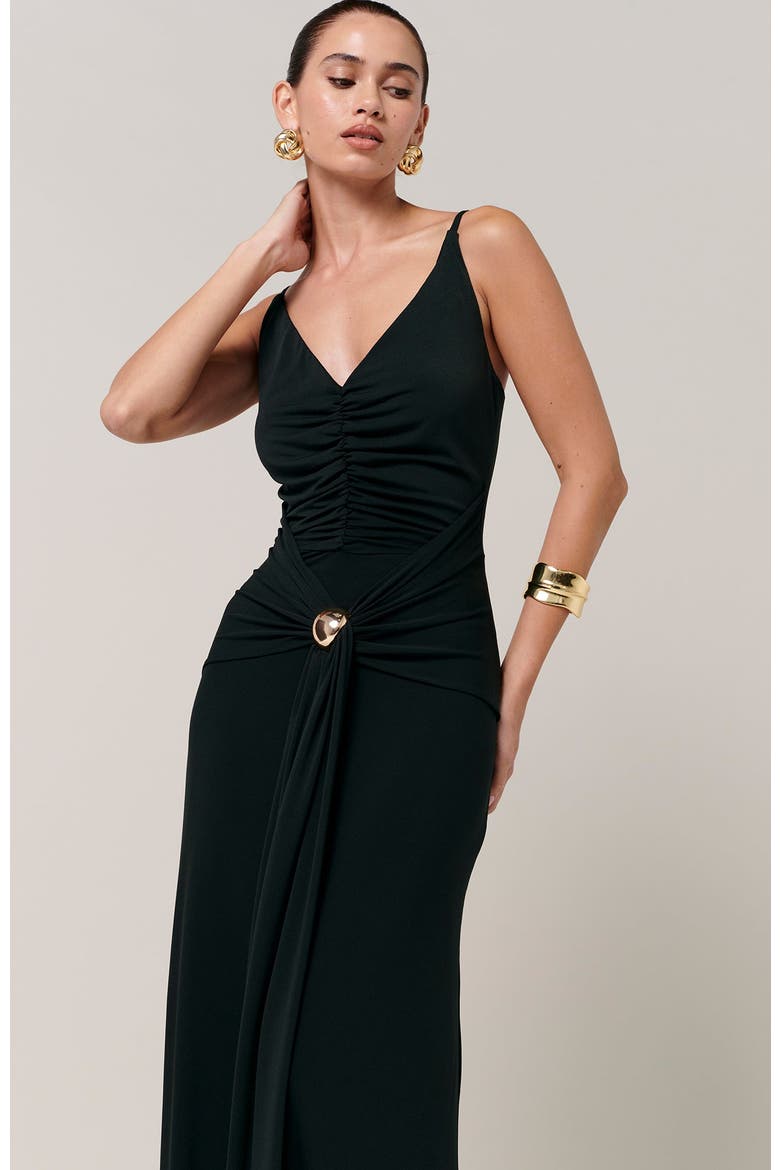 Cynthia Midi Dress, Alternate, color, Midnight Emerald