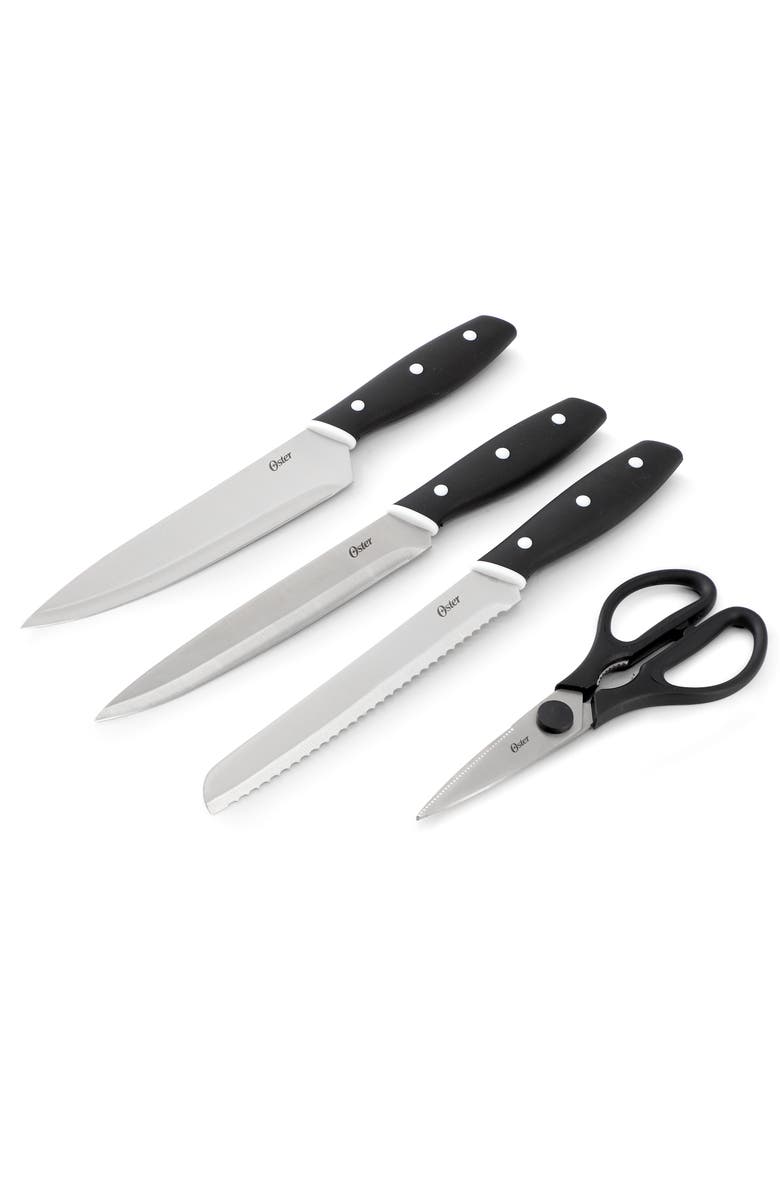 OSTER Collister 15 Piece Stainless Steel Cutlery Set with Soft Grip Handles, Alternate, color, Black