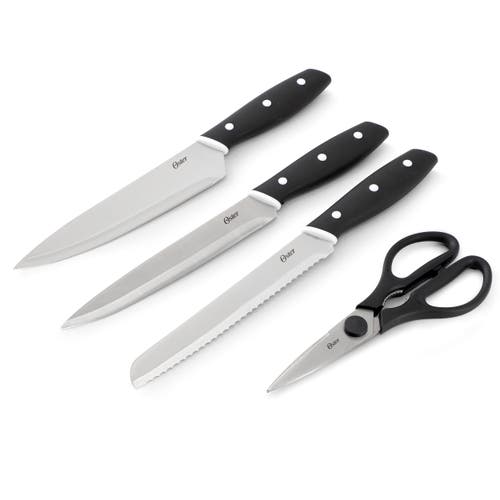 Oster Collister 15 Piece Stainless Steel Cutlery Set With Soft Grip Handles In Black