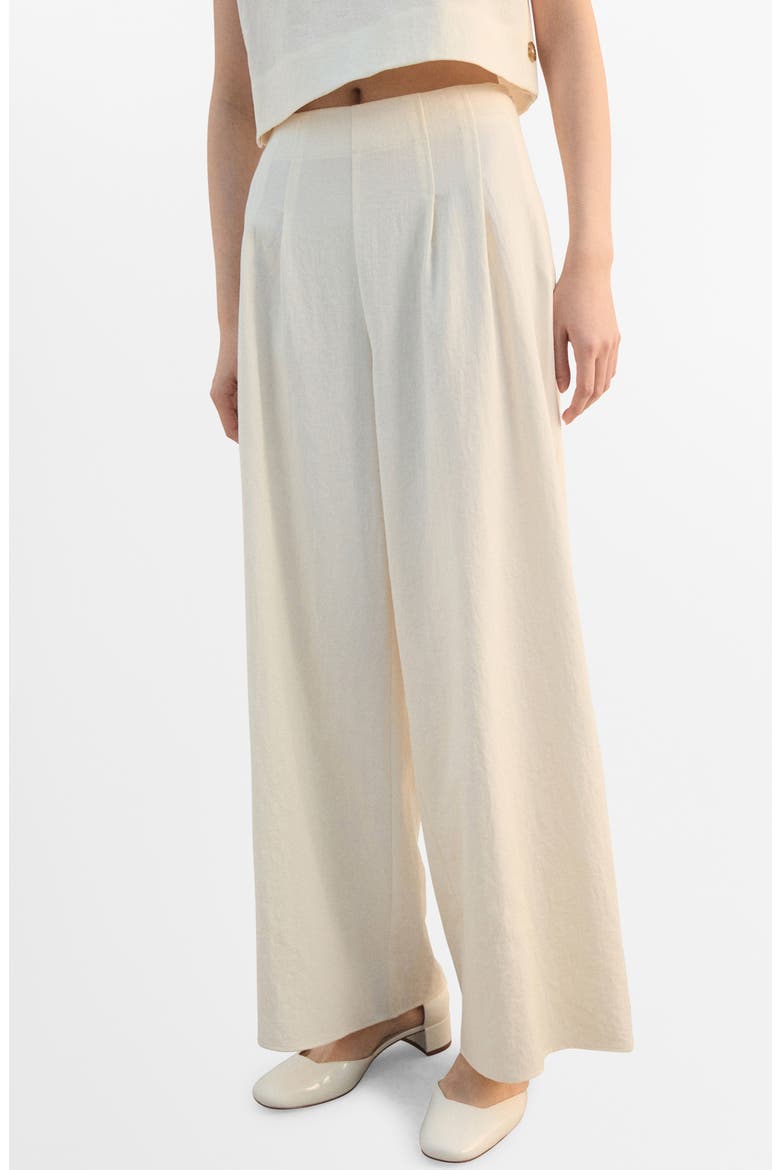Pleated Straight Leg Pants, Main, color, ECRU