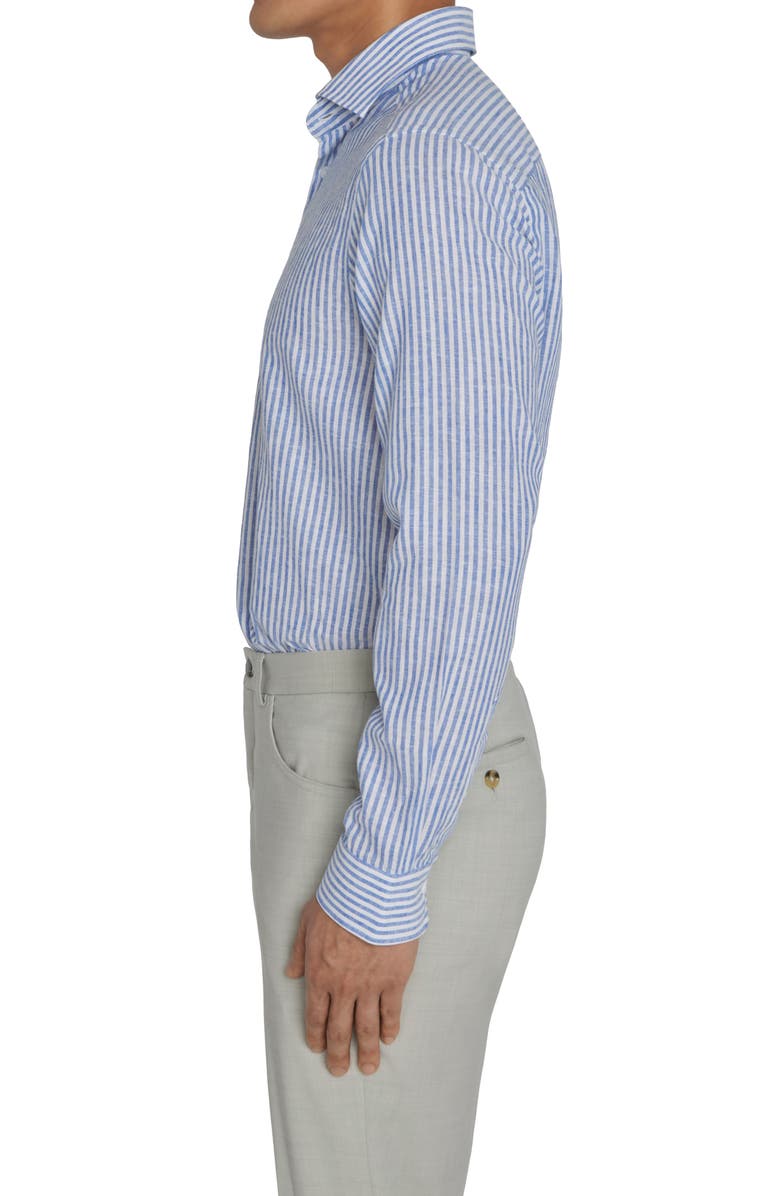 Jack Victor Thornhill Contemporary Fit Stripe Linen 
Cotton Button-Up Shirt, Alternate, color, 