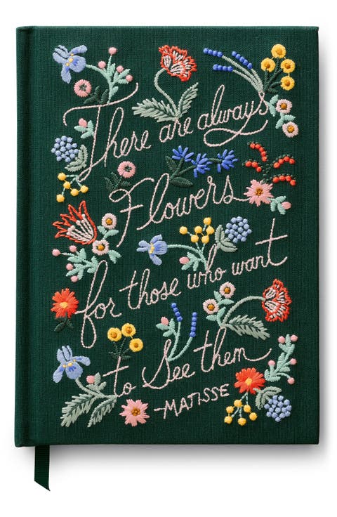There Are Always Flowers Embroidered Journal