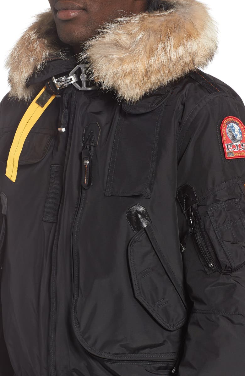 Parajumpers Gobi 700 Fill Power Down Bomber Jacket with Genuine Coyote Fur Trim, Alternate, color,