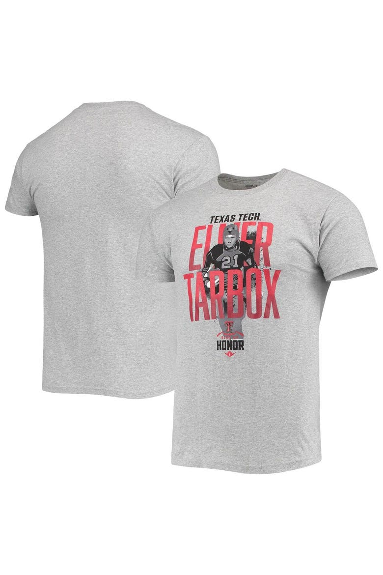 Men's Original Retro Brand Elmer Tarbox Heathered Gray Texas Tech Red Raiders Ring of Honor T-Shirt, Main, color, Heather Gray