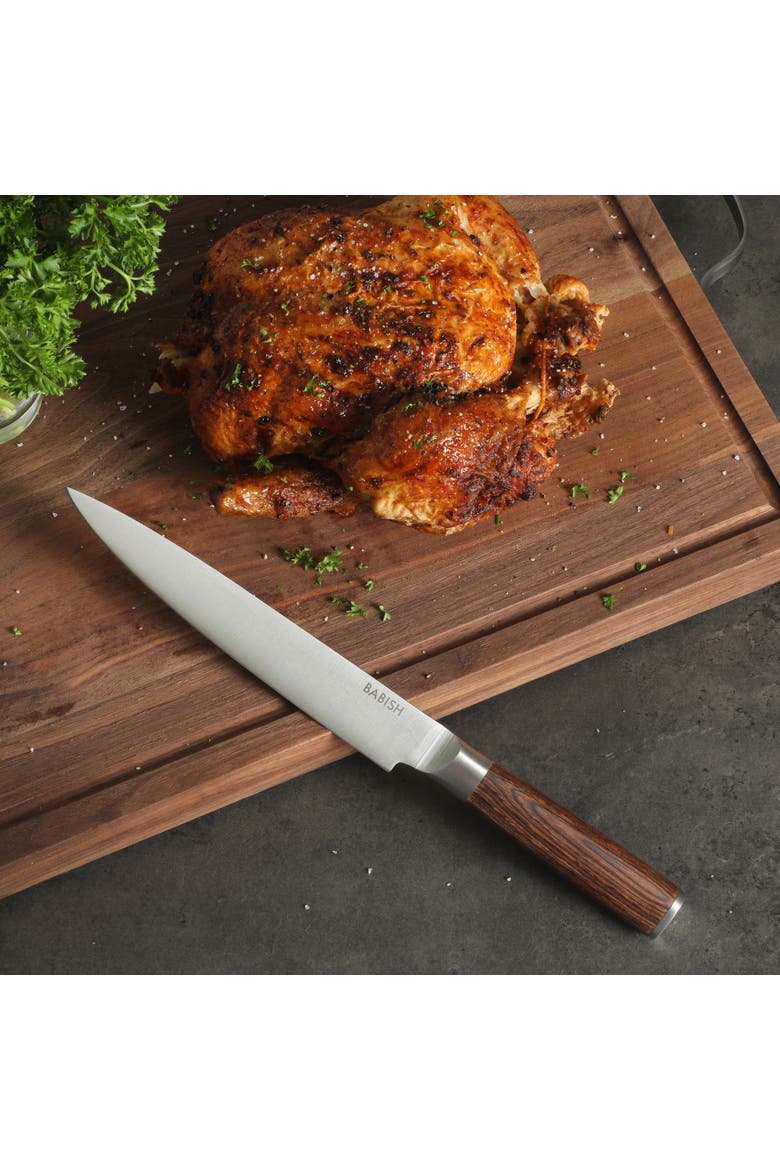 Carving Knife High Carbon 1.4116 German Steel Slicing Knife with Pakka Wood Handle, Alternate, color, Dark Brown