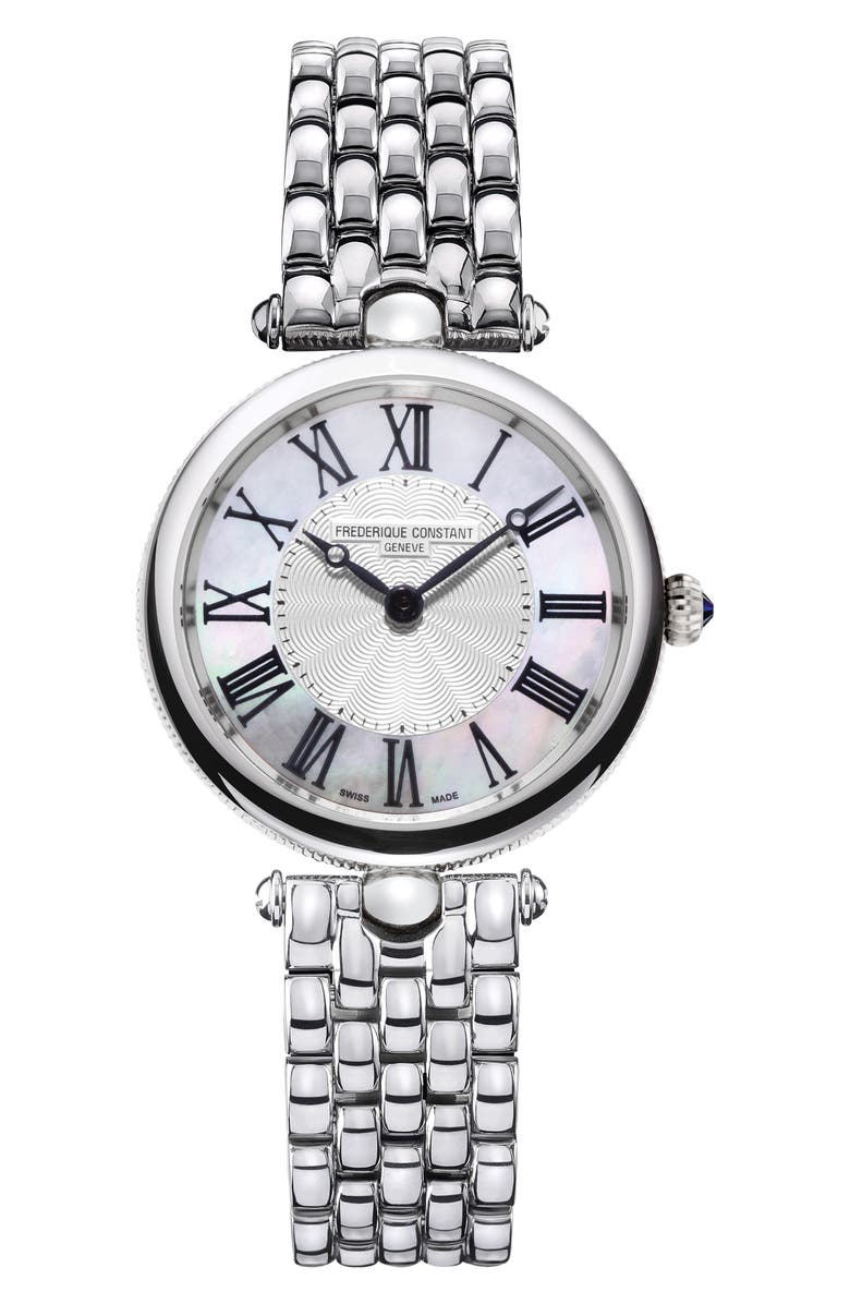 FREDERIQUE CONSTANT Classics Art Deco Round Bracelet Watch, 30mm, Main, color, Silver-Tone