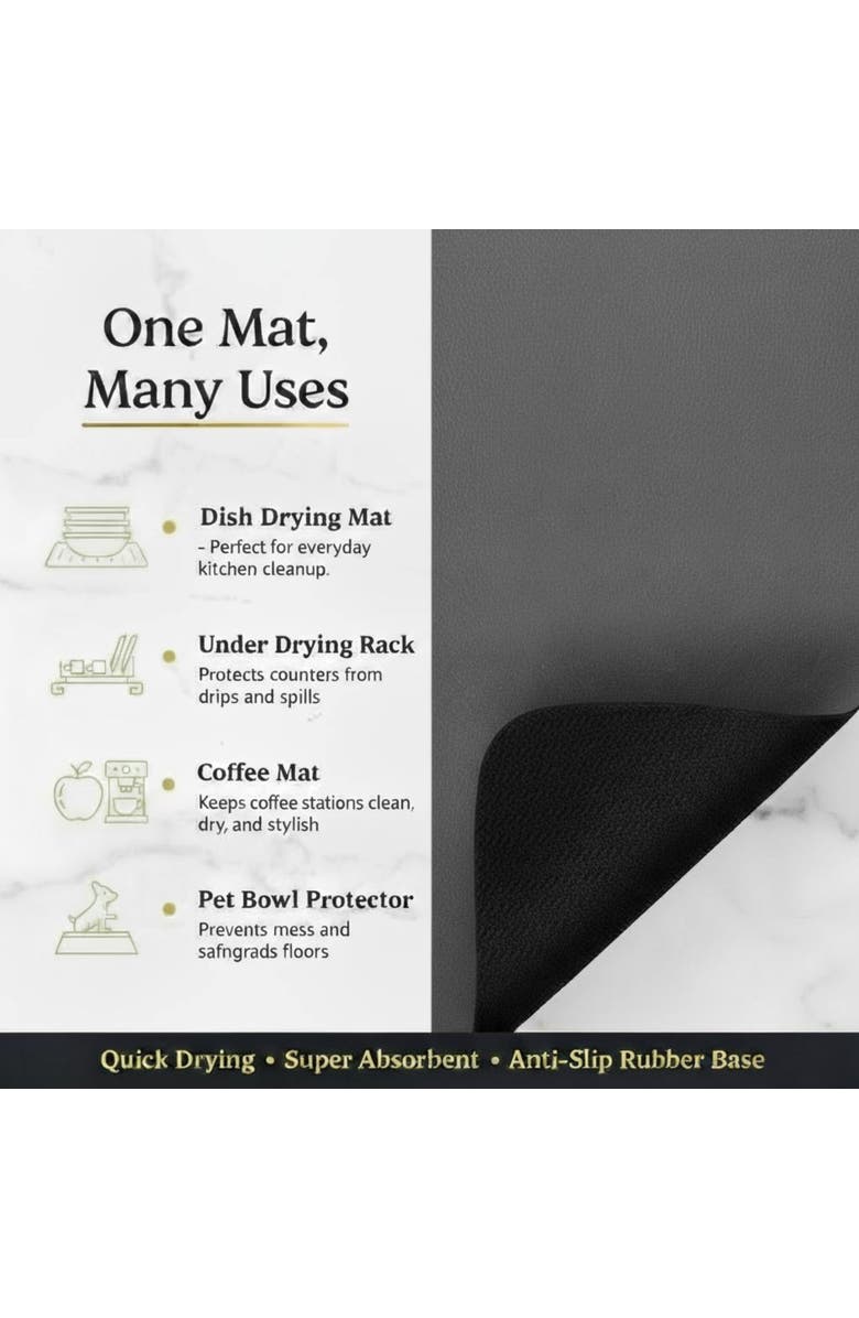 STRABELLA Small Dark Dish Drying Mat, Alternate, color, Multicolored