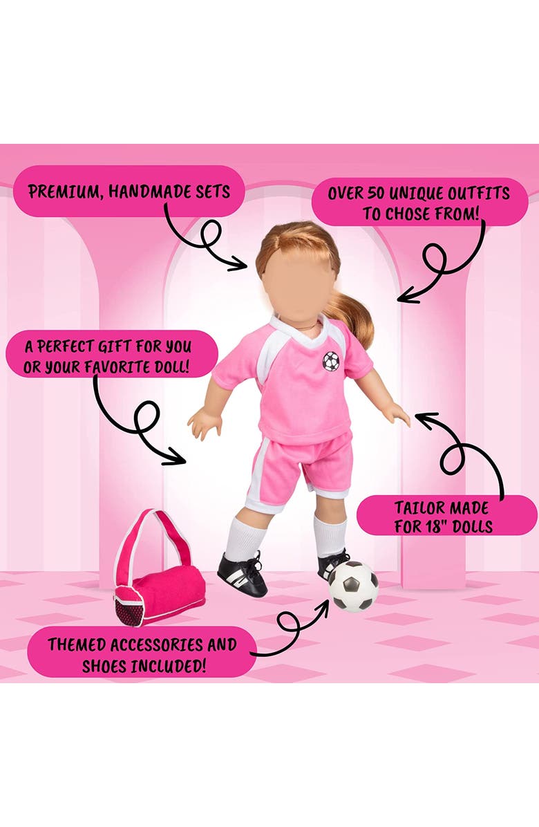 Dress Along Dolly Casual Back to School Day Doll Outfit for American 18" Girl Dolls - 4 Piece Clothes Set Costume Includes Shirt, Skirt, Shoes, & Purse, Alternate, color, Blue