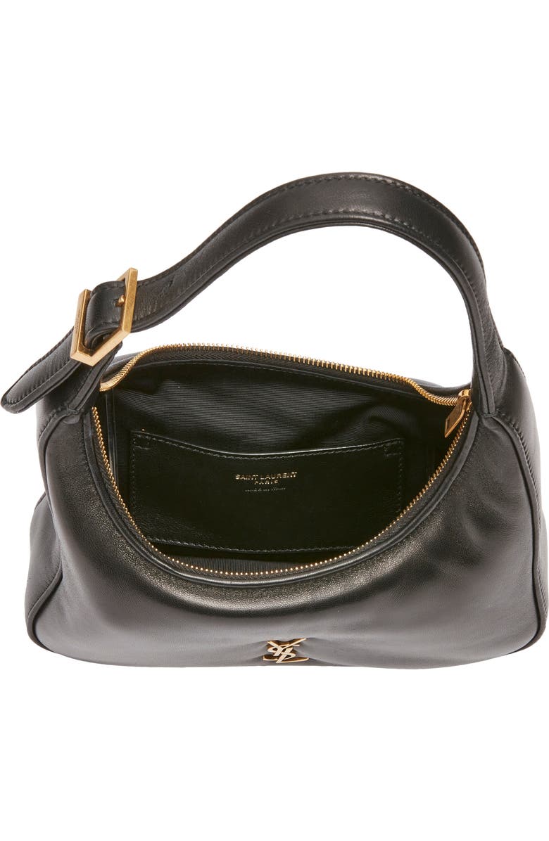 Saint Laurent Calypso Leather Shoulder Bag, Alternate, color, Black