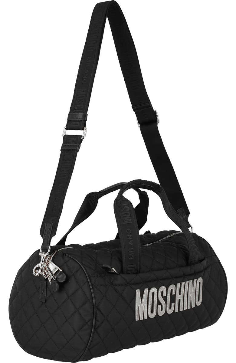 Moschino Travel Quilted Duffle Bag, Alternate, color,