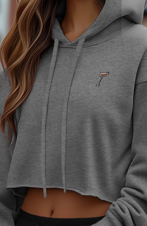 Dalix Espresso Martini Cropped Hoodie In Deep Heather
