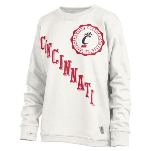 Women's Pressbox White Cincinnati Bearcats Shoreline Sundown Pullover Sweatshirt