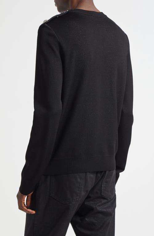 Shop Balmain Faces Jacquard Knit Sweater In Black Multi