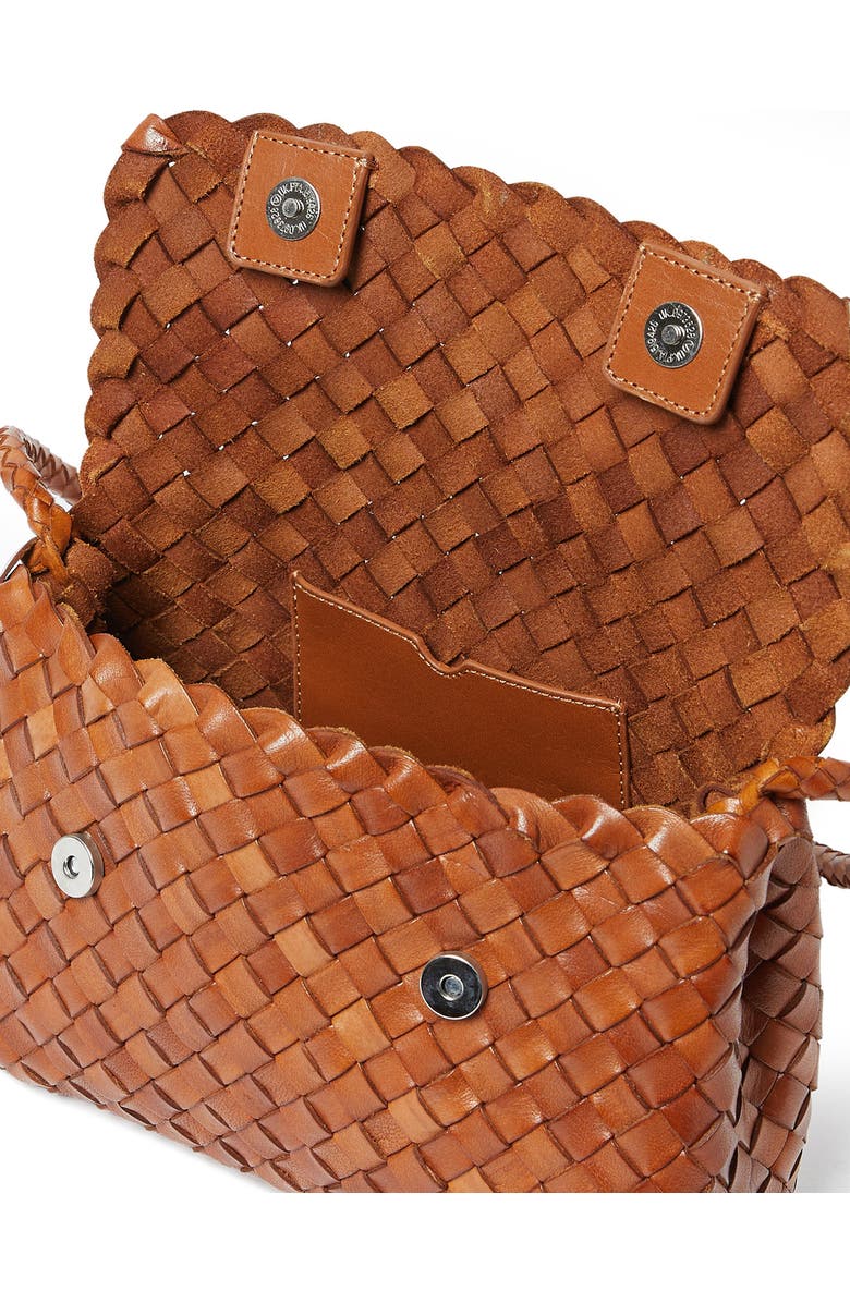 Loeffler Randall Billie Flap Woven Leather Shoulder Bag, Alternate, color, Timber