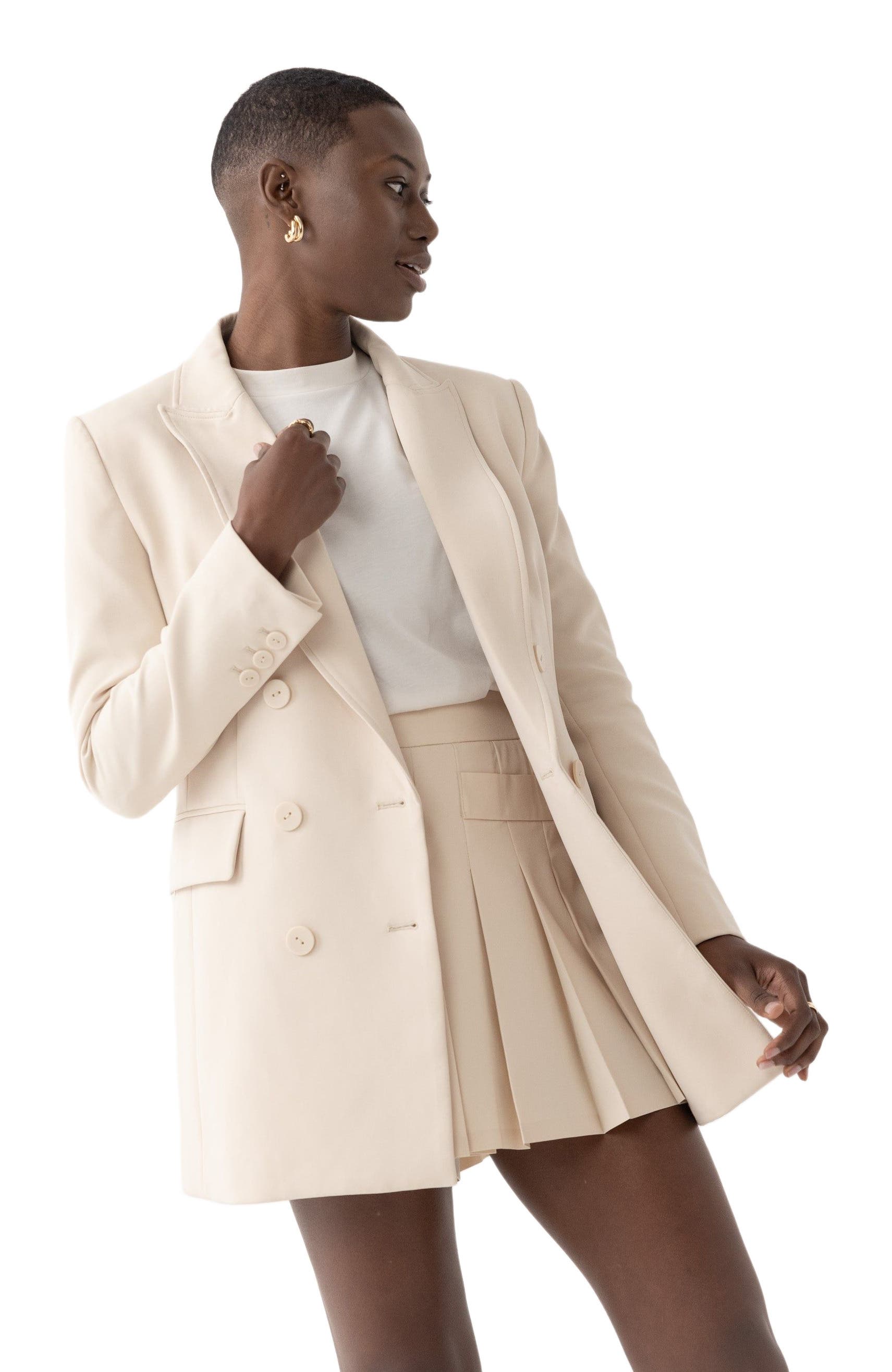 beige blazer coat