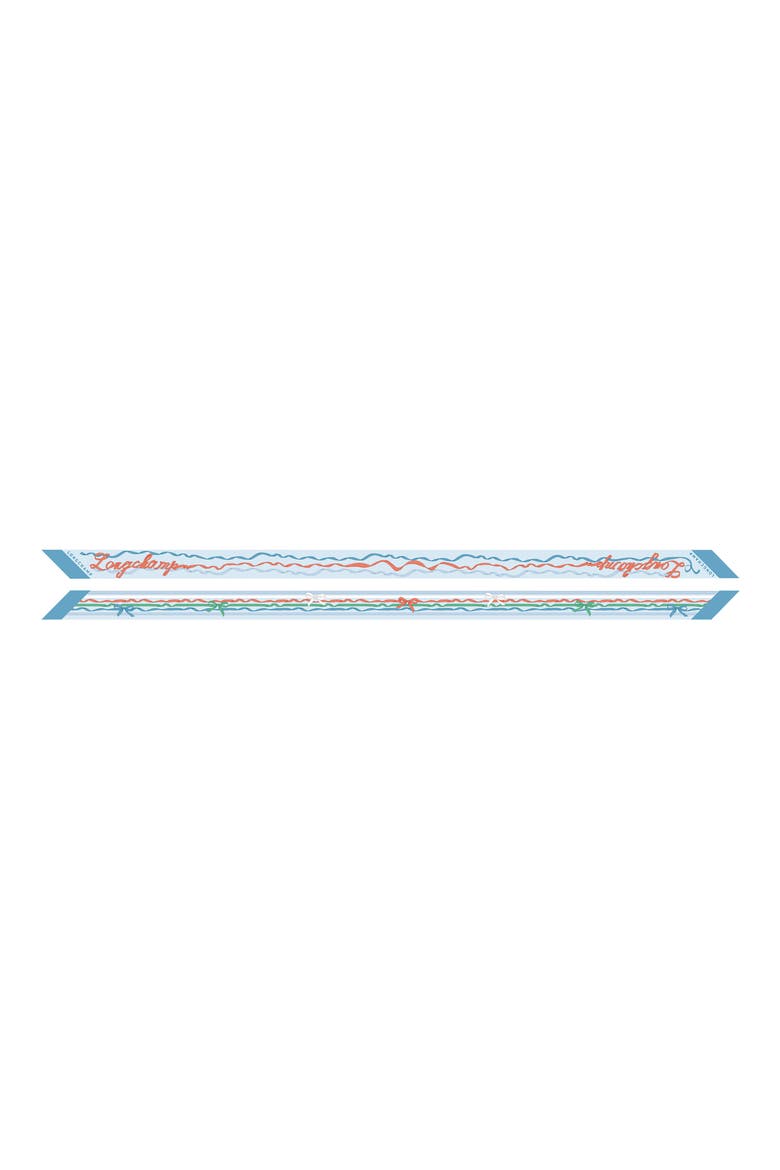 Ribbon Print Silk Bandana Scarf, Alternate, color, LAGOON