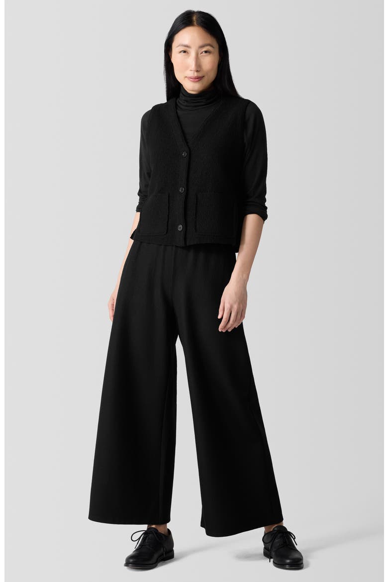 Button Front Wool Vest, Alternate, color, BLACK
