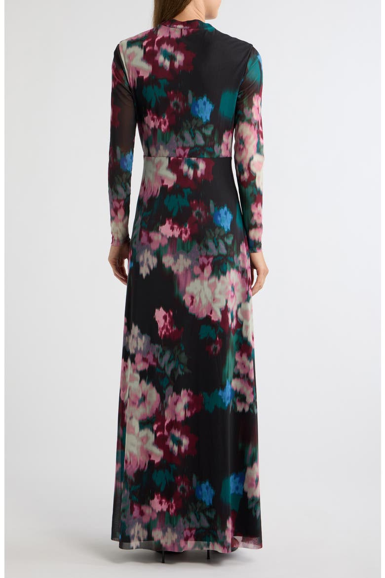 Twist Front Maxi Dress, Alternate, color, DEEP JADE MULTI