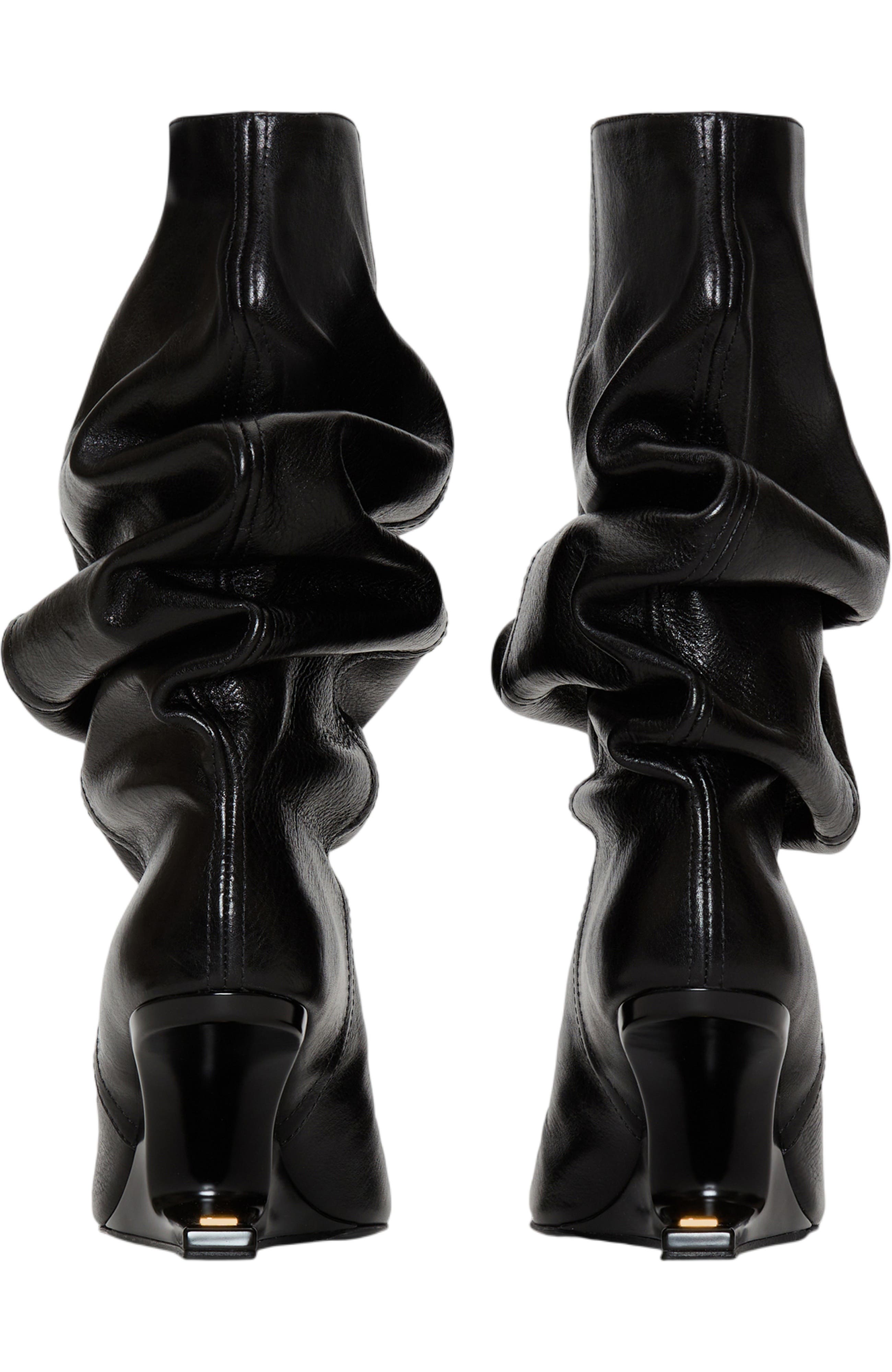 Balmain No Wedge textured leather ankle boots, Alternate, color, Black