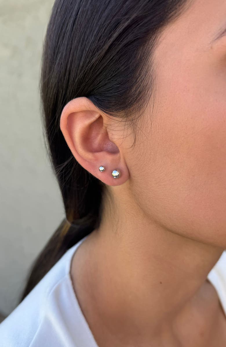 Adornia Set of 3 Tarnish Resistant Ball Stud Earrings, Alternate, color, Silver
