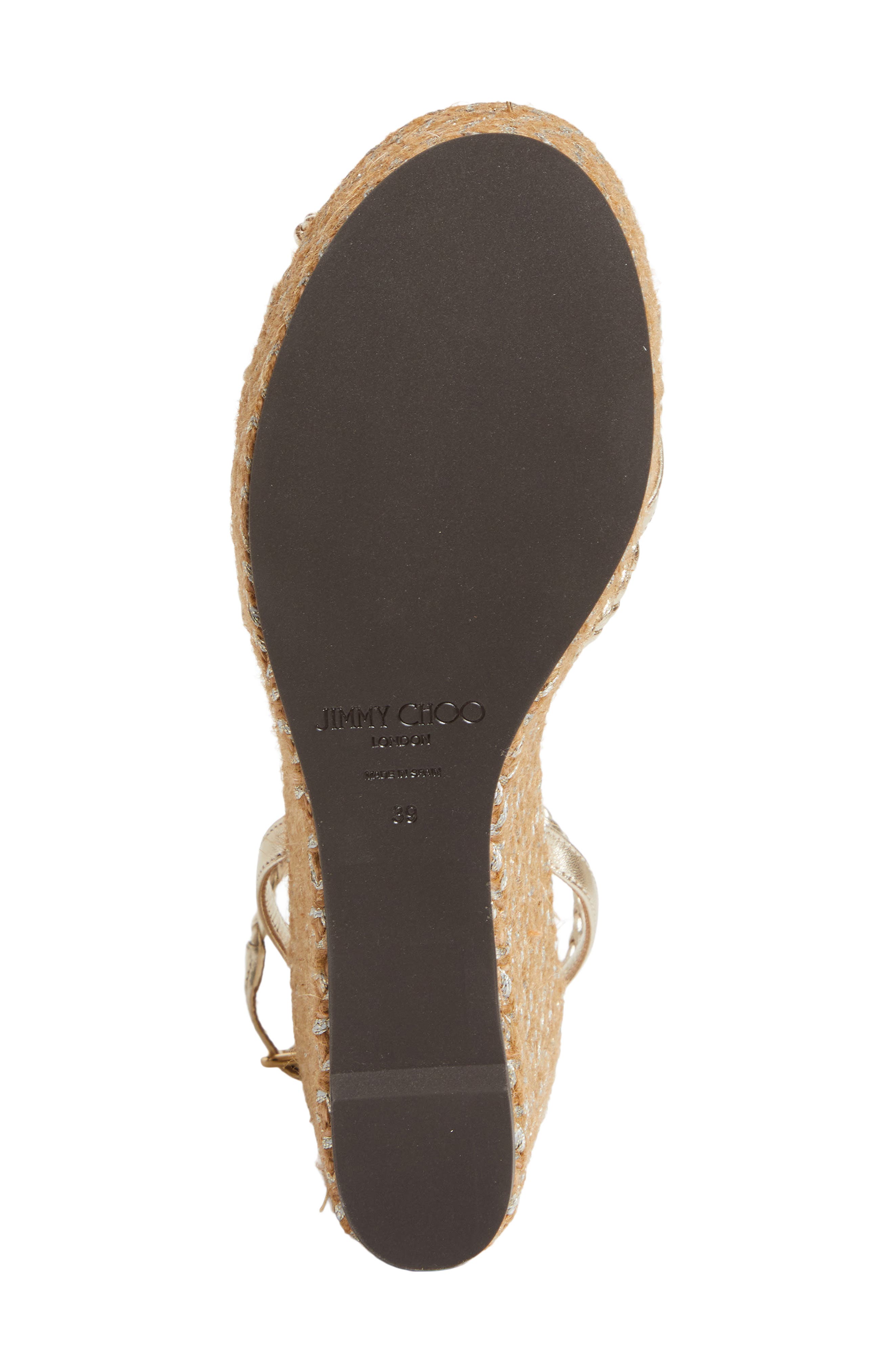 Jimmy Choo Dree Platform Espadrille Sandal, Alternate, color, Soft Gold Mix