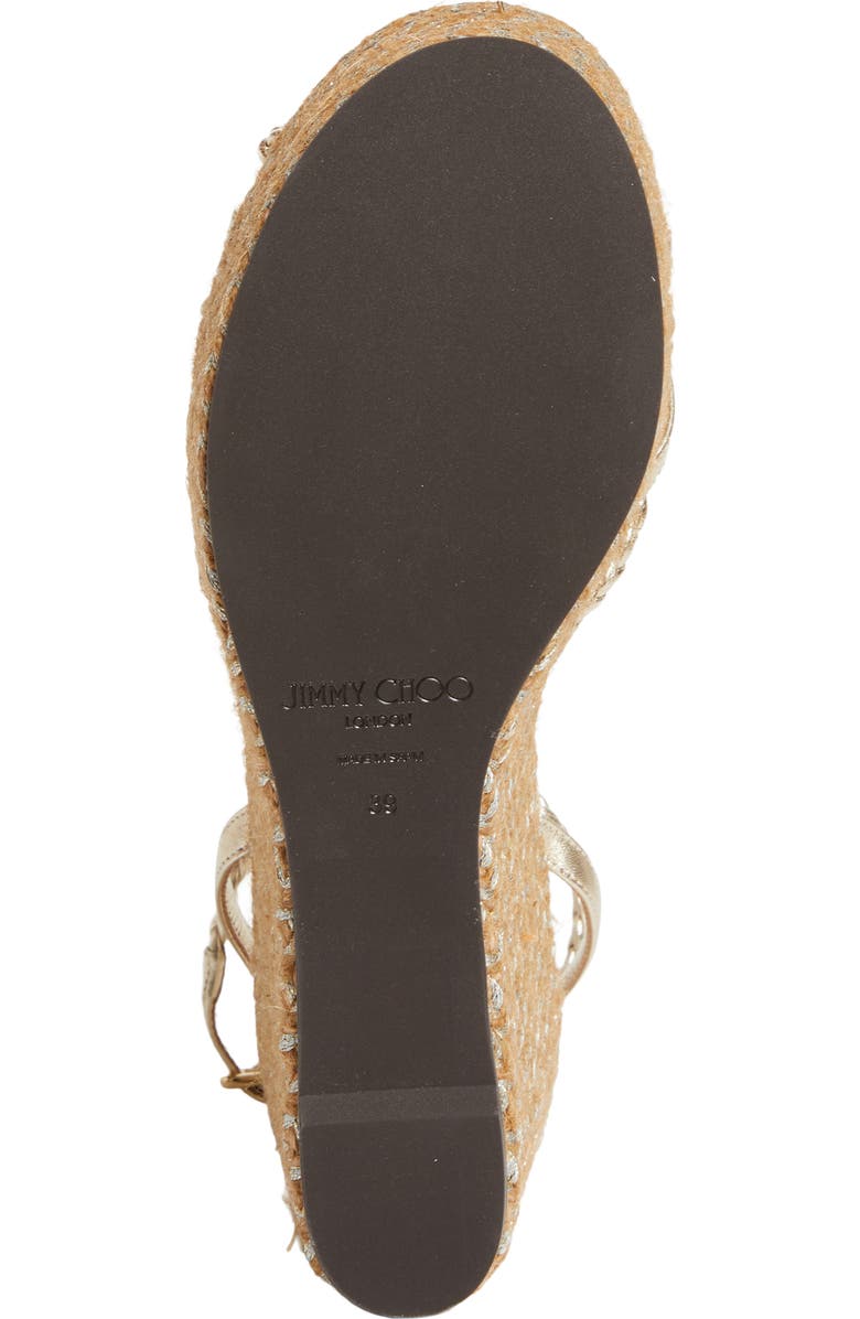 Jimmy Choo Dree Platform Espadrille Sandal, Alternate, color, Soft Gold Mix
