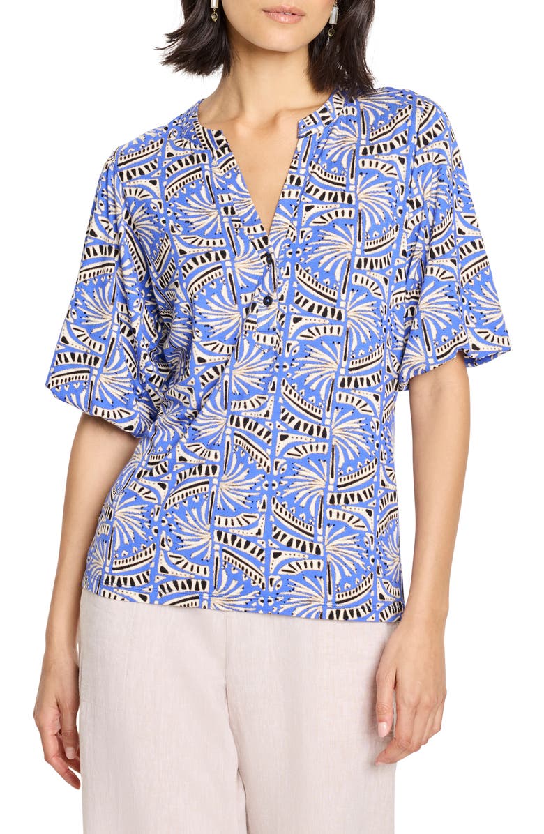 NIC+ZOE Ocean Jewel Jersey Top, Main, color, Blue Multi