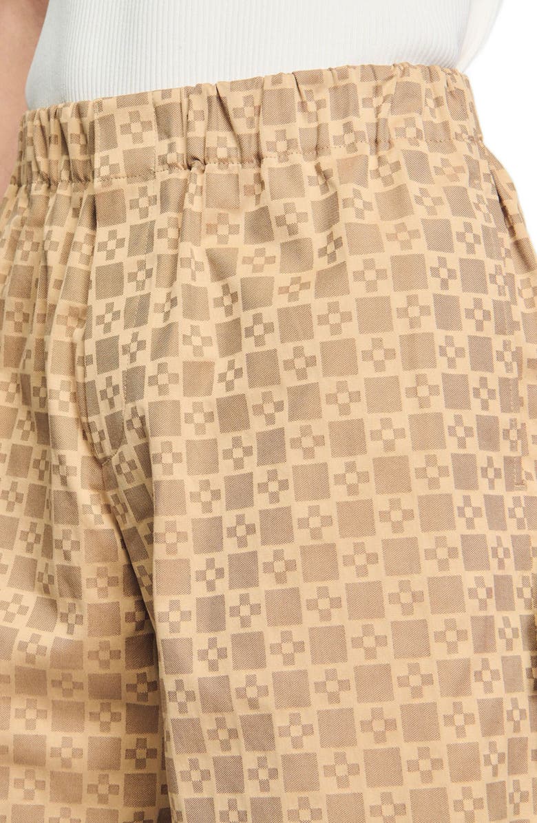 SANDRO Square Cross jacquard shorts, Alternate, color, Sand