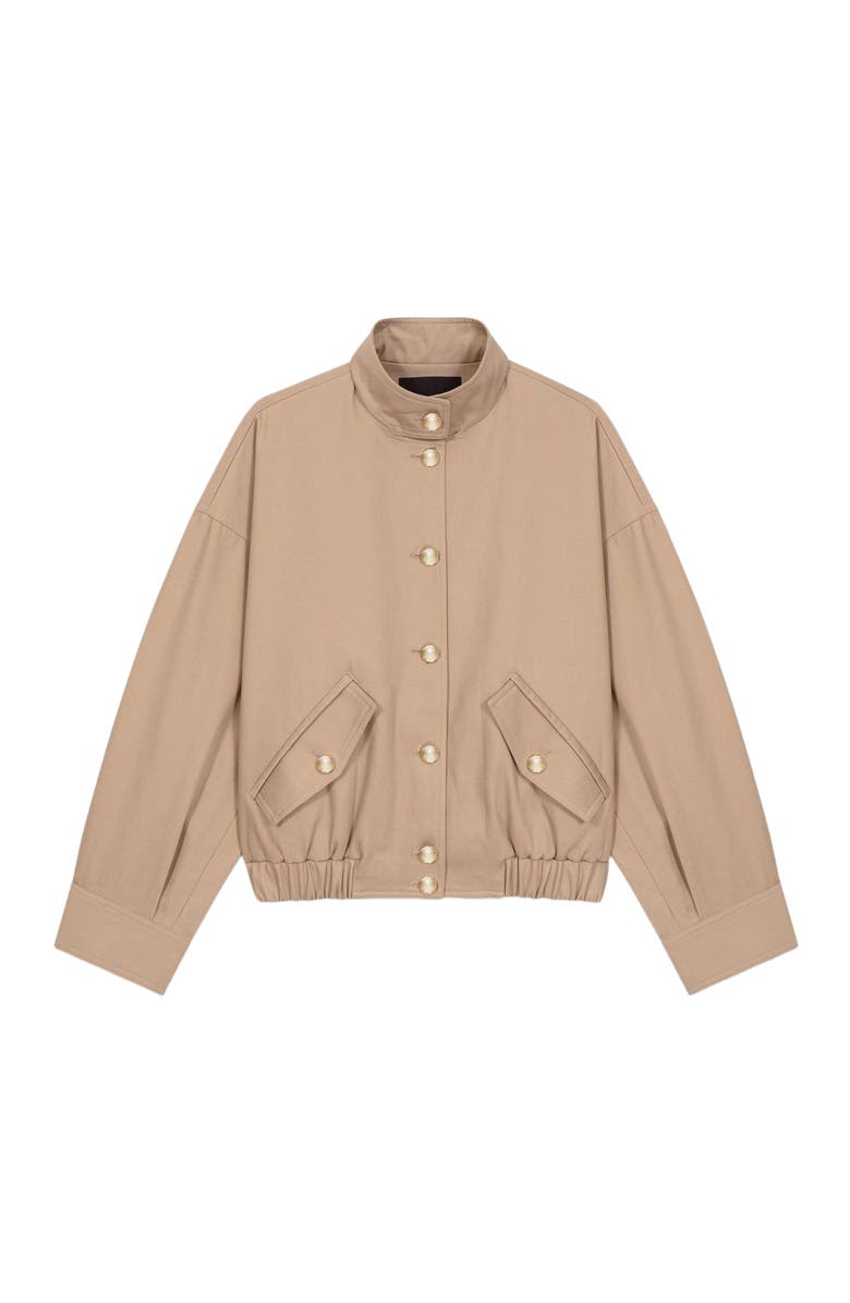 maje Cotton bomber jacket, Alternate, color, Mastic Beige