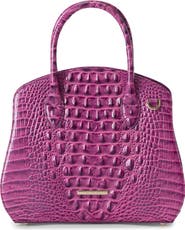 Brahmin Rosetta Croc Embossed Leather Satchel