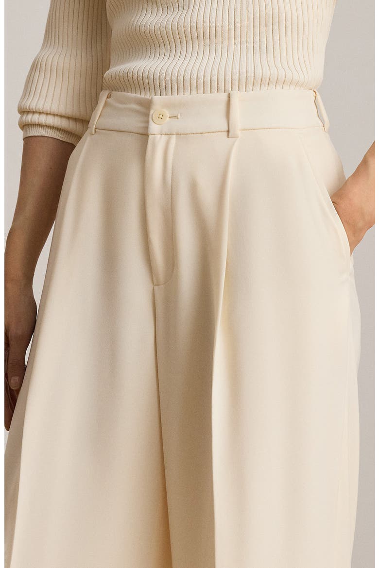 Wide Leg Pleat Crepe Pants, Alternate, color, MASCARPONE CREAM