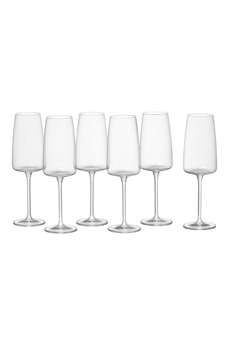 Zwiesel Glass Schott Zwiesel Sensa Set of 6 Champagne Flutes, Main, color, Clear