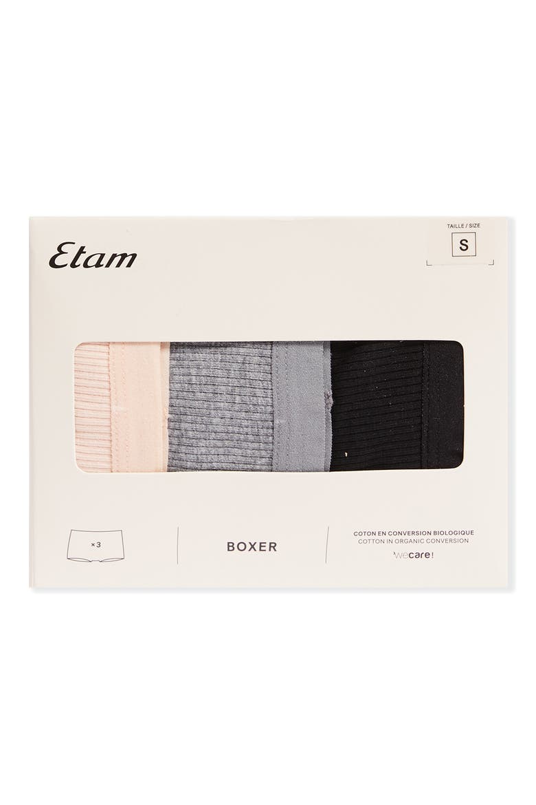 3-Pack Ribbed Cotton Boxers, Alternate, color, MULTICOLOR