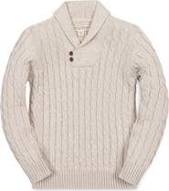 Hope & Henry Kids' Organic Long Sleeve Striped Shawl Collar Sweater
