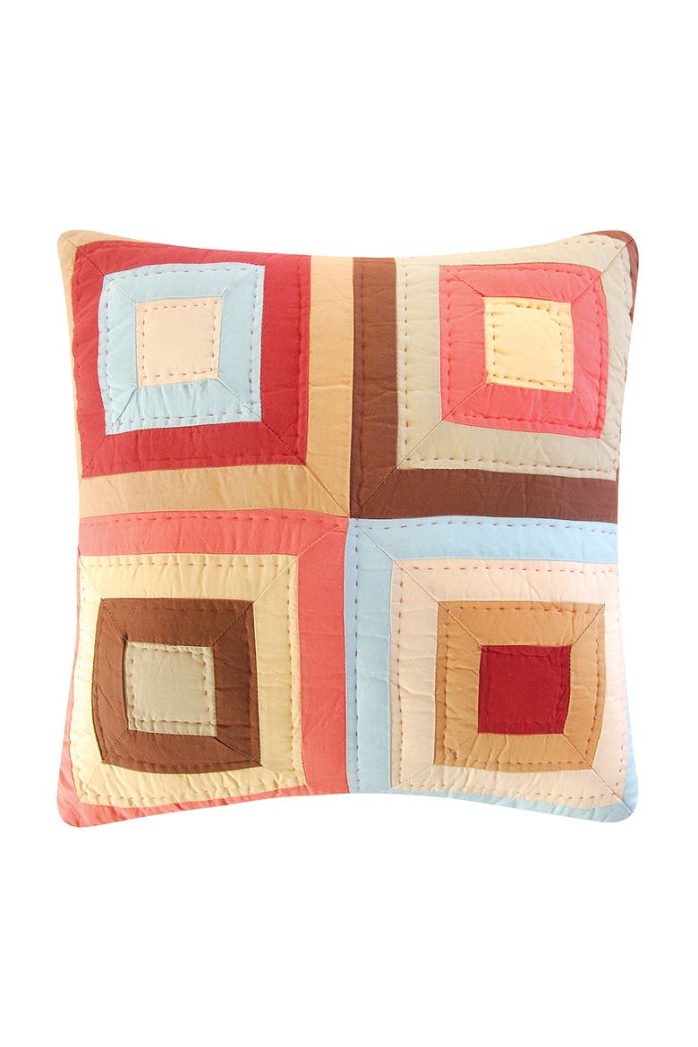 Hudson Quilted Throw Pillow, 18" x 18", Main, color, Off-White