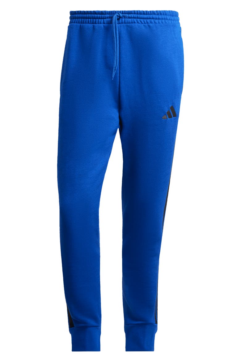 Essentials 3-Stripes Fleece Joggers, Alternate, color, TEAM ROYAL BLUE/ BLACK