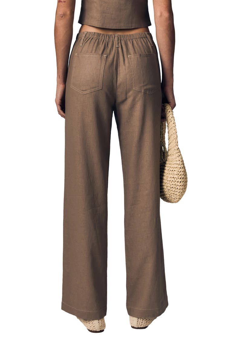 Simone Linen Drawstring Pants, Alternate, color, DRIFTWOOD