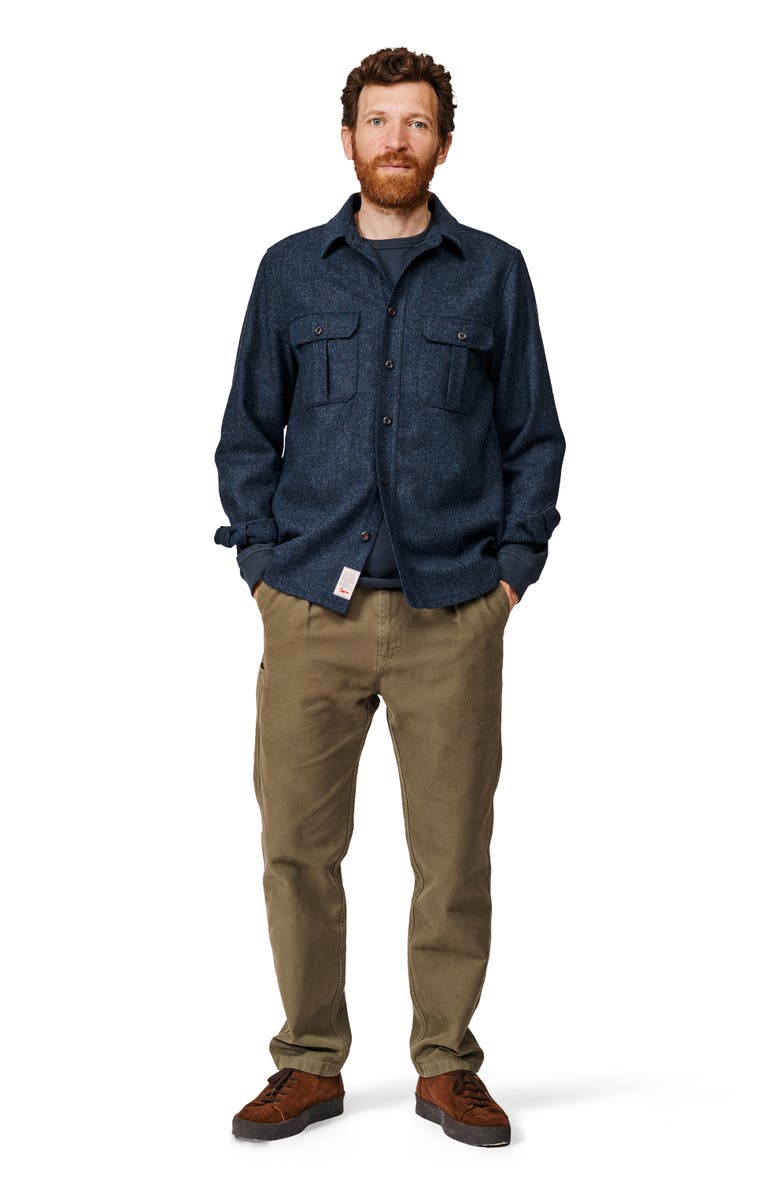 Aubin Ravendale Wool Shirt, Alternate, color, Navy Herringbone
