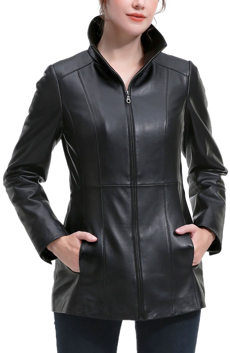 Kimi & Kai Amy Leather Jacket, Alternate, color, Black