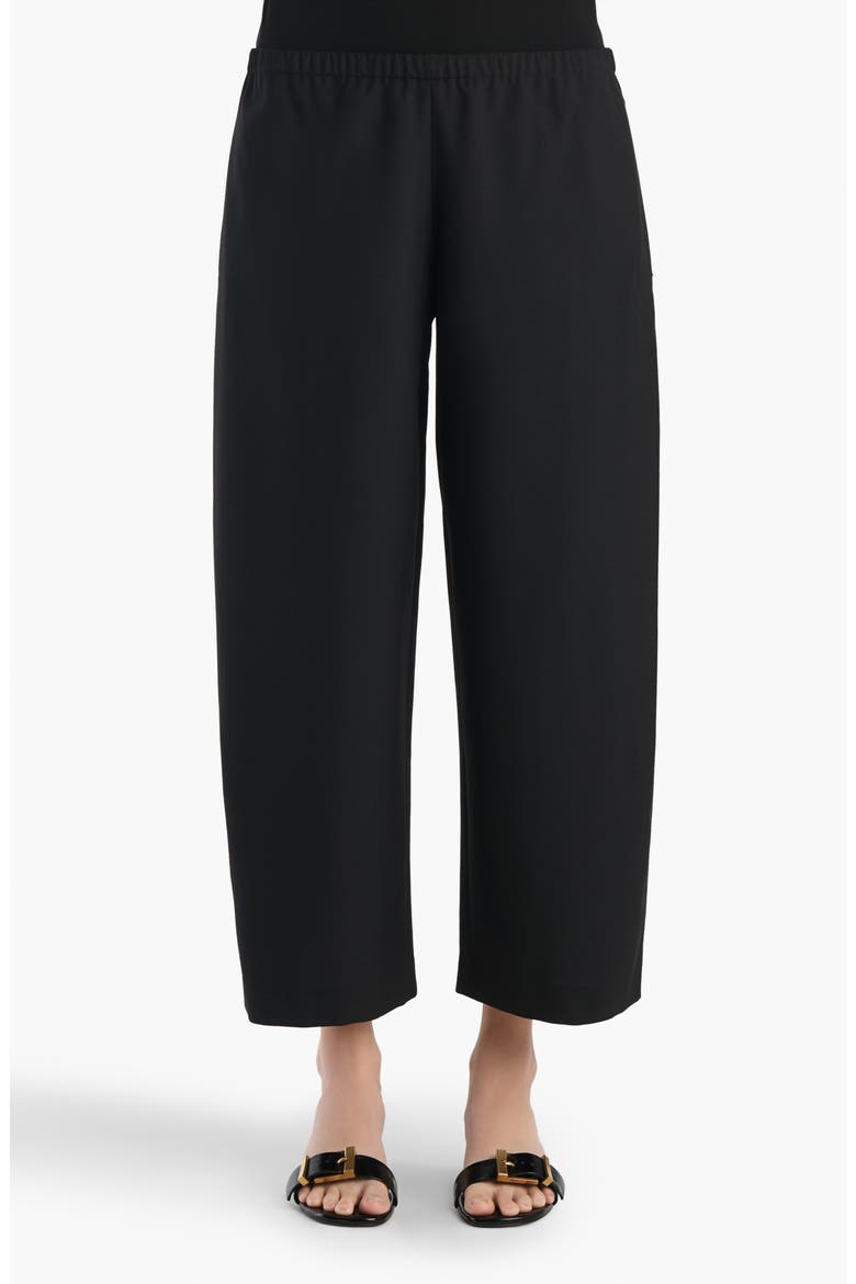 Roma Rounded Virgin Wool Crop Pants, Main, color, BLACK