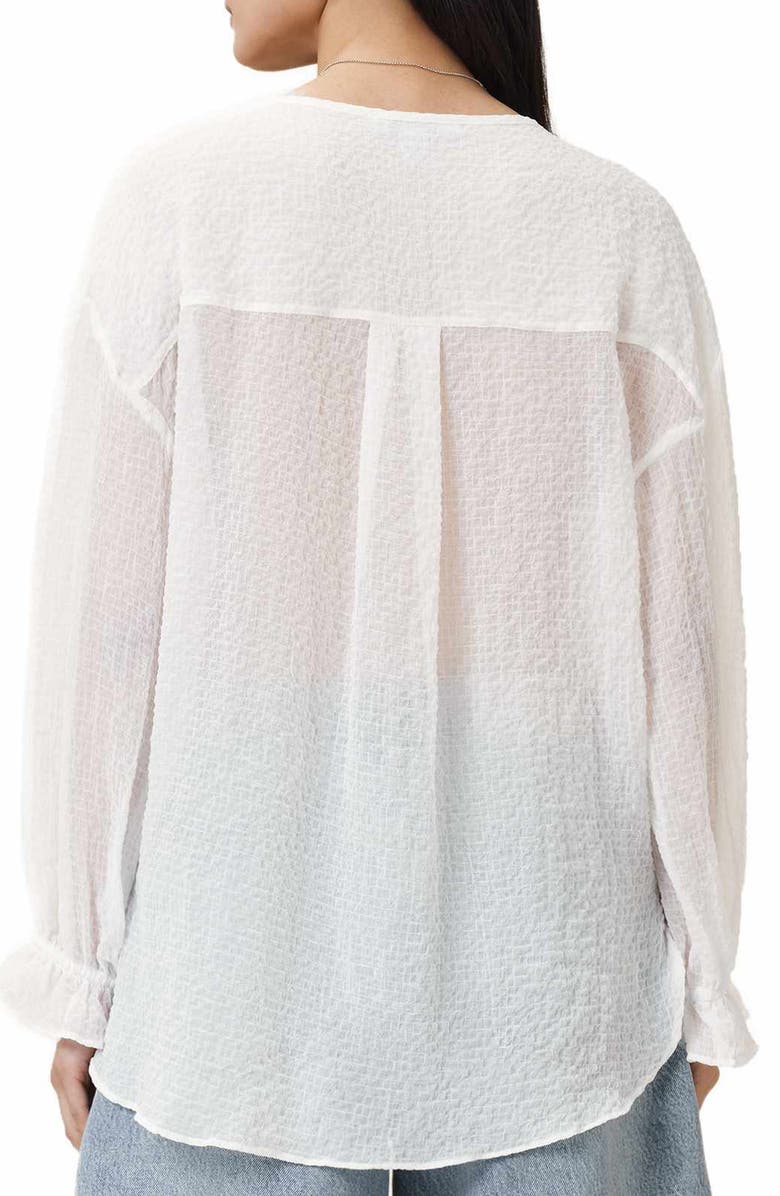 AllSaints Penny Textured Top, Alternate, color, Chalk White