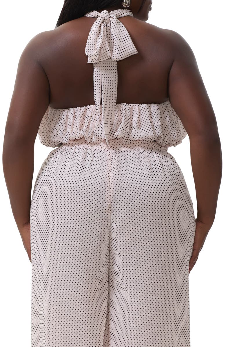 AFRM Laramie Pin Dot Halter Top, Alternate, color, Mauve Pink Dot