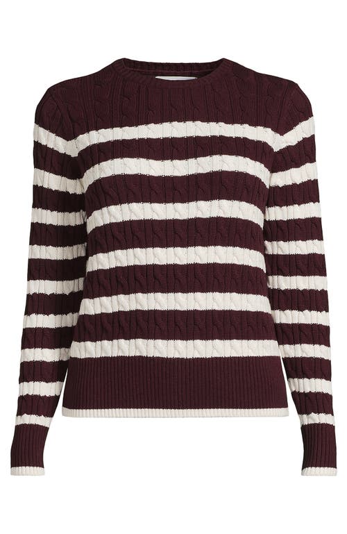 Lands' End Drifter Modern Cable Crew Sweater In Multi