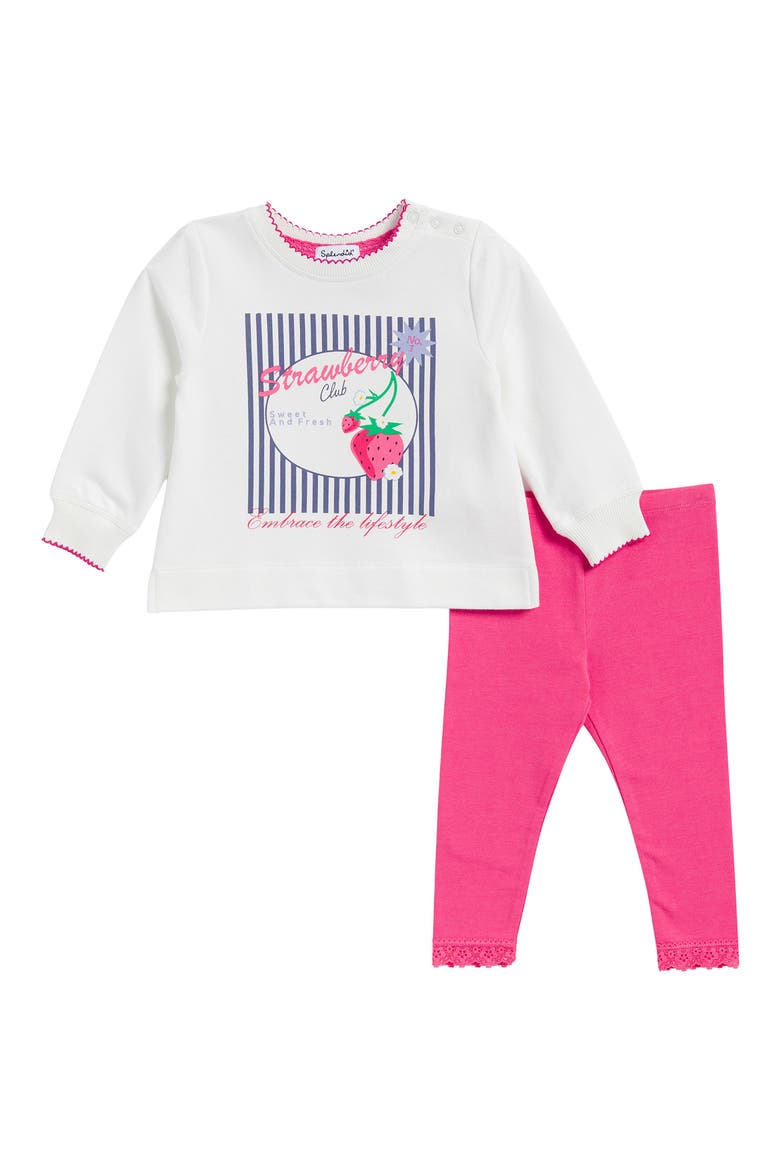 Strawberry Club Graphic Sweatshirt & Leggings Set, Main, color, STRAWBERRY CLUB