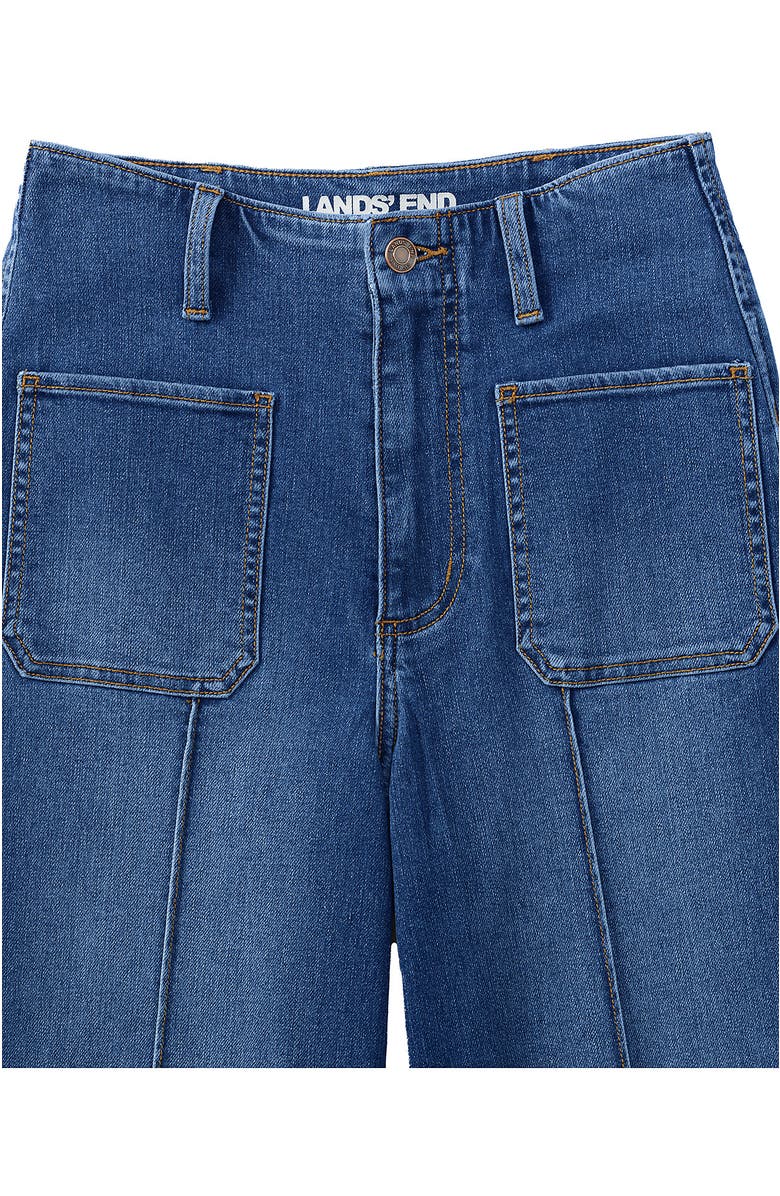 Lands' End Denim High Rise Extra Wide Leg Crop Jeans, Alternate, color, Indigo Tide Blue