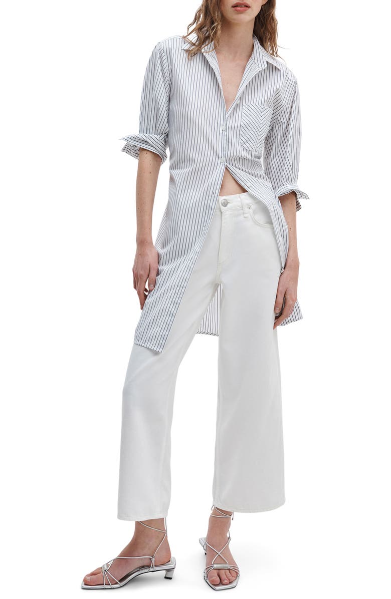 rag & bone Andi High Waist Ankle Wide Leg Jeans, Alternate, color, White
