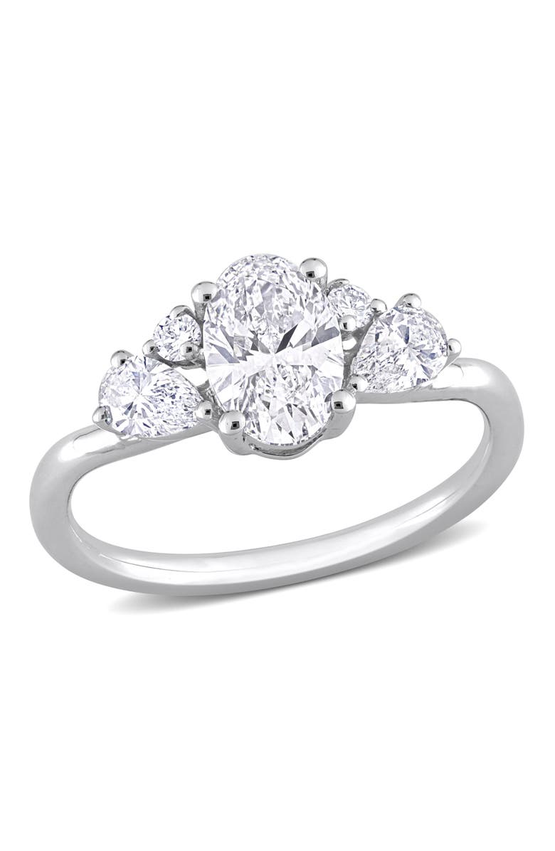 Julianna B. Lab-Grown Diamond Oval Cluster Ring 14k, Main, color, White Gold